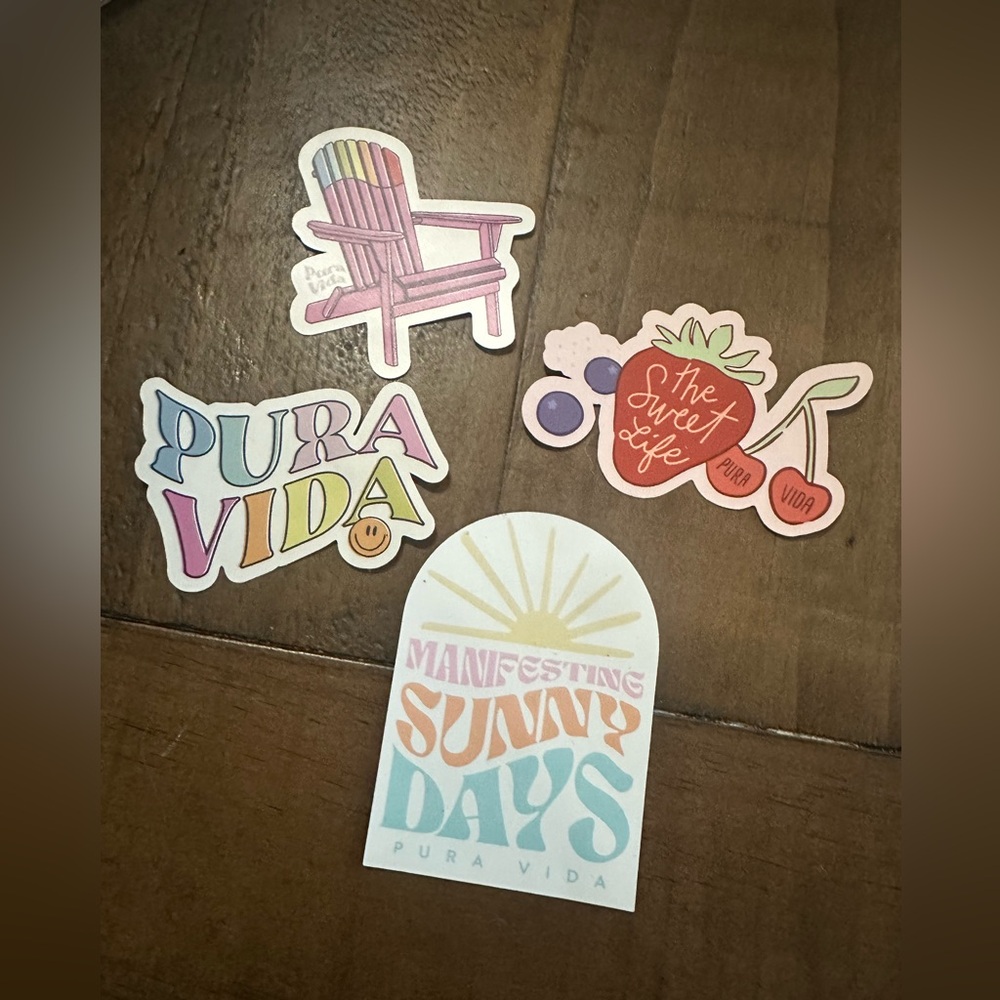 Pura vida stickers set 4 beach fun pura vida stickers set new
